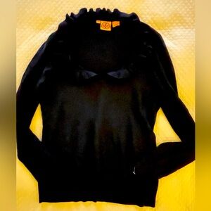Tory Burch black ruffles collar sweater